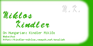 miklos kindler business card