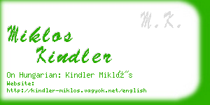 miklos kindler business card